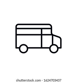 Simple school bus line icon. Stroke pictogram. Vector illustration isolated on a white background. Premium quality symbol. Vector sign for mobile app and web sites.