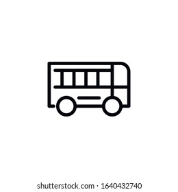 Simple school bus line icon. Stroke pictogram. Vector illustration isolated on a white background. Premium quality symbol. Vector sign for mobile app and web sites.