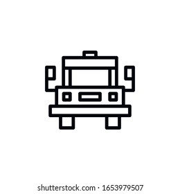 Simple school bus line icon. Stroke pictogram. Vector illustration isolated on a white background. Premium quality symbol. Vector sign for mobile app and web sites.
