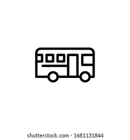 Simple school bus line icon. Stroke pictogram. Vector illustration isolated on a white background. Premium quality symbol. Vector sign for mobile app and web sites.