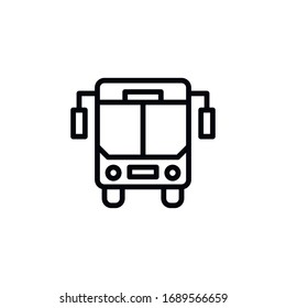 Icono de línea de bus de escuela simple. Pictograma de trazo. Ilustración vectorial aislada en un fondo blanco. Símbolo de calidad superior. Signo de vector para aplicaciones móviles y sitios web.
