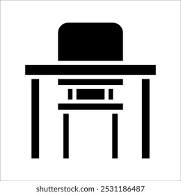 projeto simples do ícone do vetor da carteira escolar