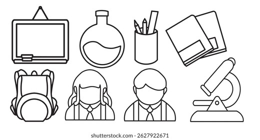 ícone de escola simples. formato minimalista em forma de contorno vetorial. logotipos, adesivos, mercadorias e elementos da interface do usuário