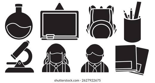 simple school icon. minimalist vector format. logos, stickers, merchandise, and user interface elements