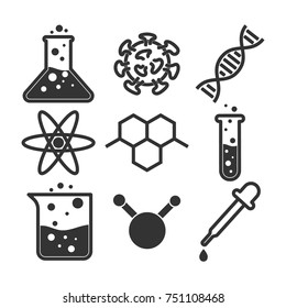 Simple science icon set, vector illustration
