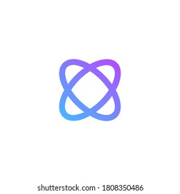 Simple science medicine icon. chemistry atom symbol. Stock vector illustration isolated on white background.