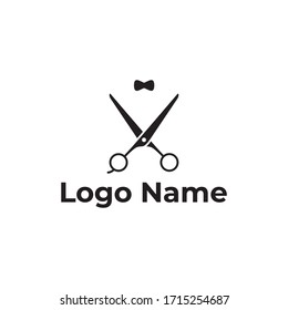 Simple scissor barber logo template