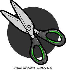 Simple scissor cartoon style illustration vector