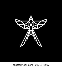 Simple Scissor    tailed flycatcher Logo Design Vector Scissortail