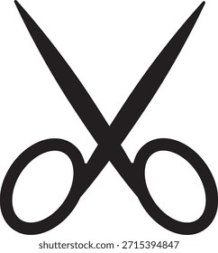 Simple scissors icon illustration, black