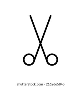 simple scissors icon, line art