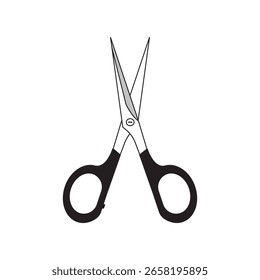 simple scissors line art icon vector template