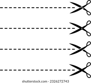 
Simple Scissors Silhouette Icon Set