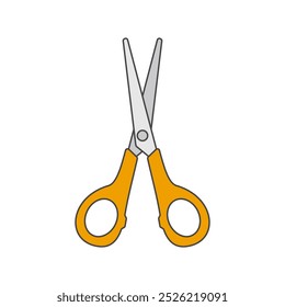 Simple scissors vector illustration, scisscor vector in lineal color style isolated on a white background