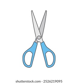 Simple scissors vector illustration, scisscor vector in lineal color style isolated on a white background