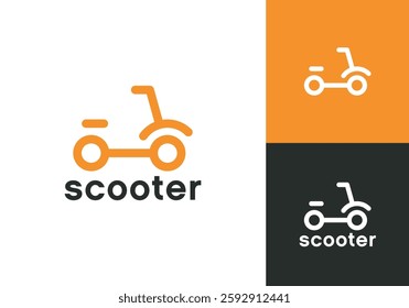 simple scooter technology logo vector design