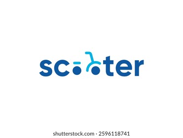 simple scooter technology logo vector design