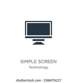 Simple screen icon vector. Trendy flat simple screen icon from technology collection isolated on white background. Vector illustration can be used for web and mobile graphic design, logo, eps10