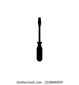 modelo simple de silueta negra vectorial destornillador