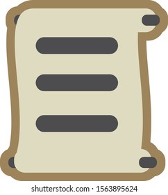 A simple scroll with lines on it. Looks good on light and dark backgrounds.