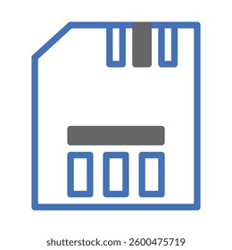 Simple SD Card Outline Icon Style Illustration