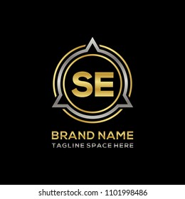 Simple SE initial Logo design template vector illustration