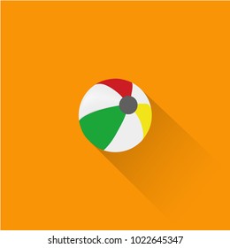 Simple Sea Ball Icon On Orange Background, Vector, Illustration, Eps File