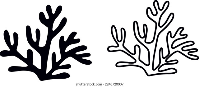 simple sea corals icons vector design 