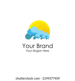 prima del logotipo del sol de mar simple
