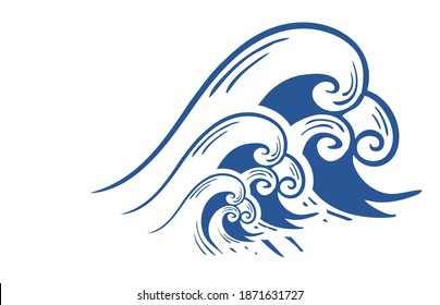 simple sea waves logo with eps format