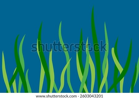 Simple sea weed with deep sea water background. Marine algae is good for health and culinary