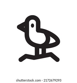 Simple seagull icon, Vector outline icon on white background.	
