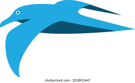 Simple seagull logo blue outline line set silhouette logo icon designs vector 