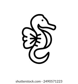 Simple seahorse coloring lineart design