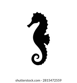 Simple seahorse silhouette vector flat illustration design.