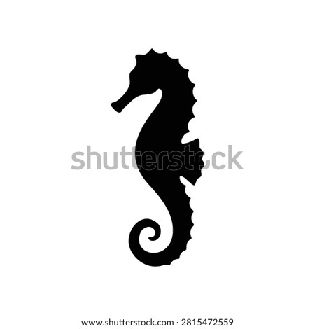 Simple seahorse silhouette vector flat illustration design.