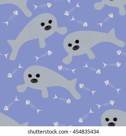 Simple seals on the violet background