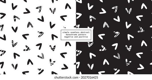 simple seamless abstract monochrome pattern negative and positive