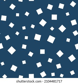 Simple seamless abstract vector background with squares on a dark blue background
