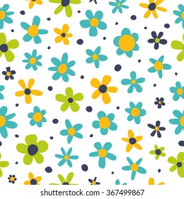 Simple seamless background with flowers.