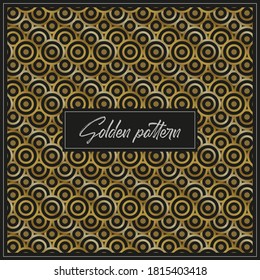 a simple seamless background with a Golden gradient consisting of circles on a black background