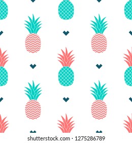 Simple seamless background with a picture of pineapple. Vector. Vector illustration.