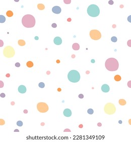 Einfach nahtloser Hintergrund mit Polka-Punkten. Vektorgrafik in Pastellfarben.