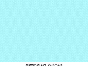 Sencillo fondo transparente. Ola de Qinghai, Patrón Seigaiha. Moderno patrón japonés tradicional de olas en forma de océano. Kawaii azul claro. 