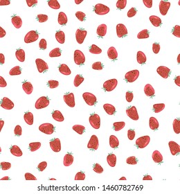 Simple seamless background with strawberries for wrapping, poster, postcard,greeting card,textile,banner, nursery, kid's room, book paper, notebook