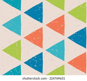 Simple seamless background with triangles in a retro style.Vector illustration.