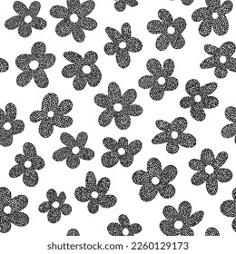 Simple seamless black and white pattern in polka dot style. Vector illustration.