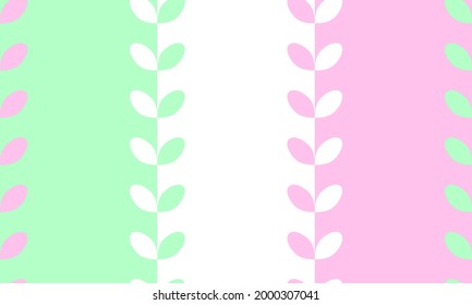 Simple seamless botanical pattern in pastel colors, vector illustration