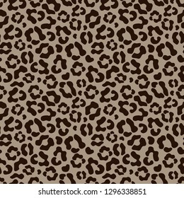 Simple seamless brown and beige pattern, imitating the skin of a leopard. Great for decorating fabrics, textiles, gift wrapping design, any printed materials, including advertising.