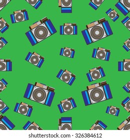 Simple seamless camera pattern.  Vector illustration